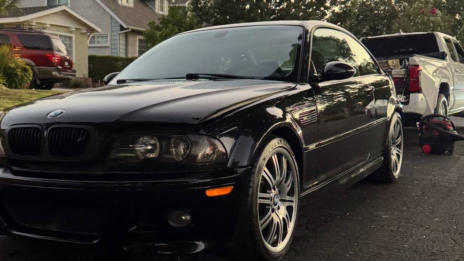 The same BMW M3 finished, at sunset in Burbank